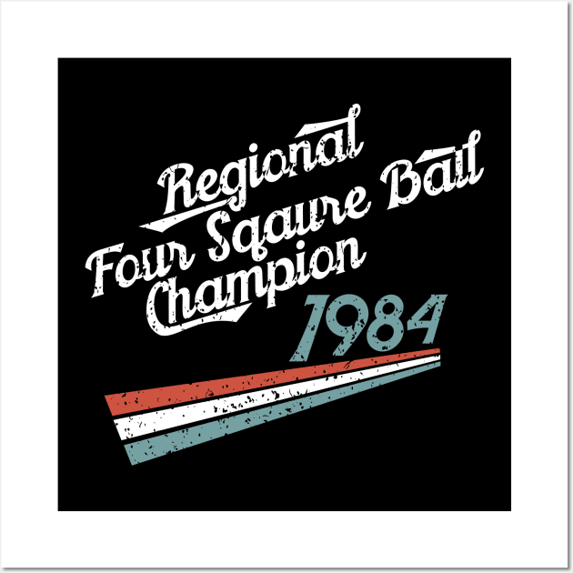 Nostalgia 80s Four Square Ball Distressed Wall Art by LovableDuck